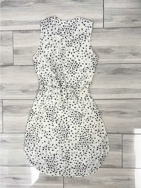 H&M White Sleeveless Mini Dress with Black Floral Print - Picture 6 of 7